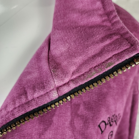 Vintage Dagoli 1/4 Zip Pullover Sweatshirt Indigenous Tie Dye Magenta Medium - Picture 4 of 11